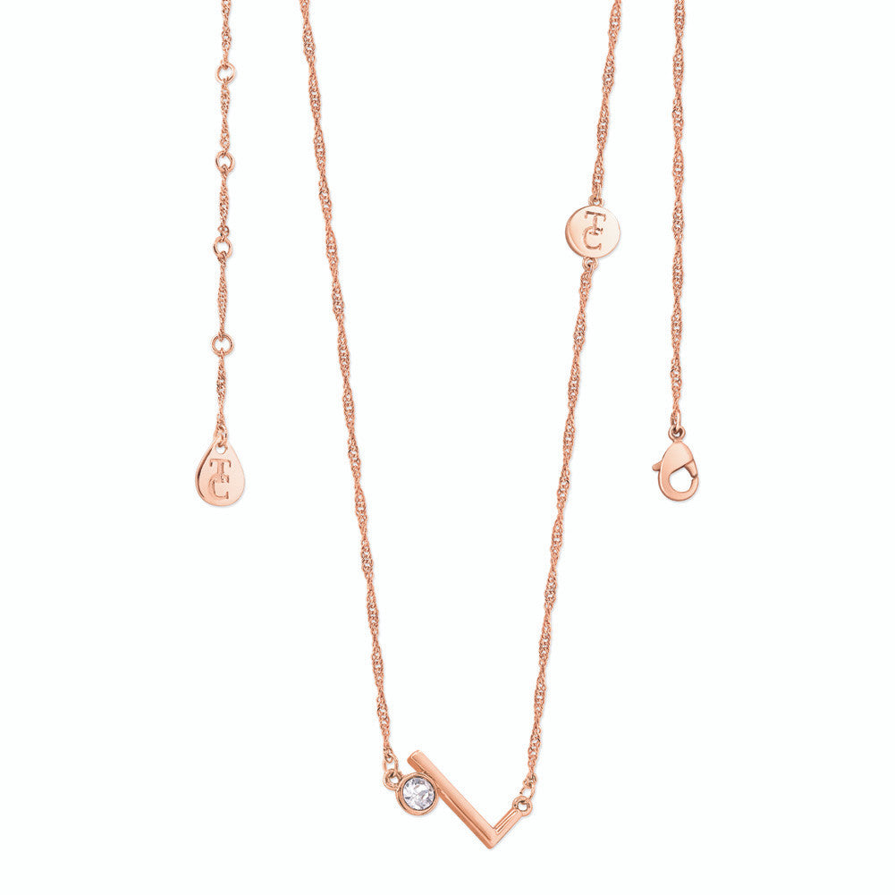 Tipperary Crystal Rose Gold Letter Pendant