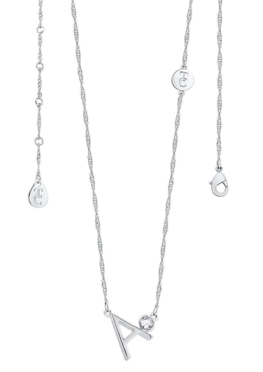 Tipperary Crystal Letter Pendant Silver Colour