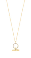 CZ SET CIRCLE &amp; BAR PENDANT GOLD FROM TIPPERARY