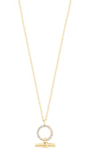 CZ SET CIRCLE &amp; BAR PENDANT GOLD FROM TIPPERARY