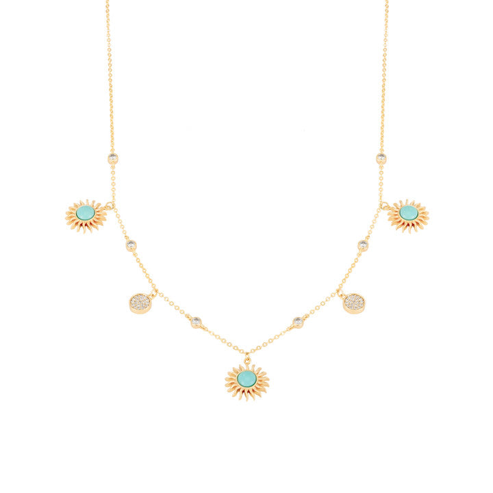 Soleil Turquoise Sun Charms Necklace