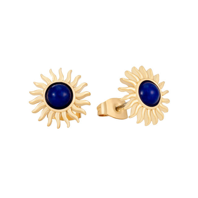 Soleil Sun Stud Earrings Navy
