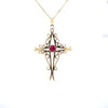 9Kt Gold Large Cross and Chain