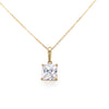 9kt Gold Square Clear Stone Pendant