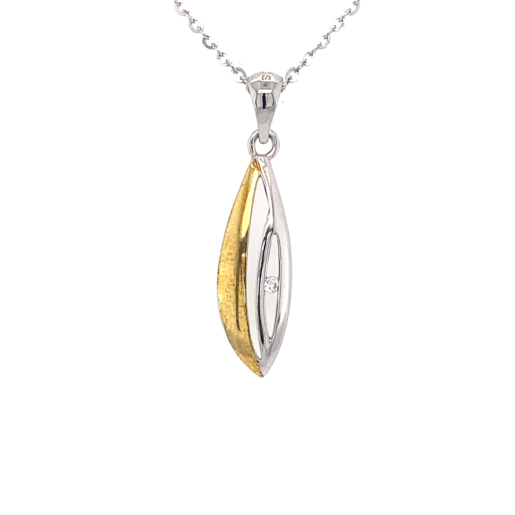 Sterling Silver Pendant with a Touch of Gold