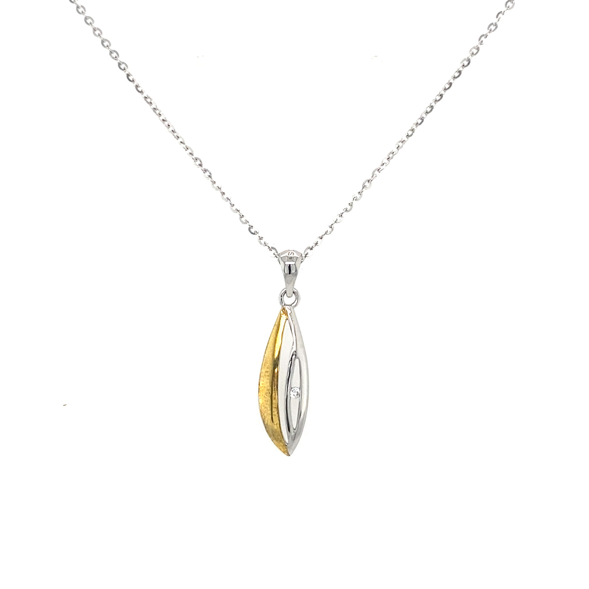 Sterling Silver Pendant with a Touch of Gold