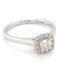 9kt White Gold Solitaire Cluster Ring