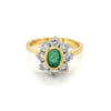 18kt Gold Emerald &amp; Diamond Ring