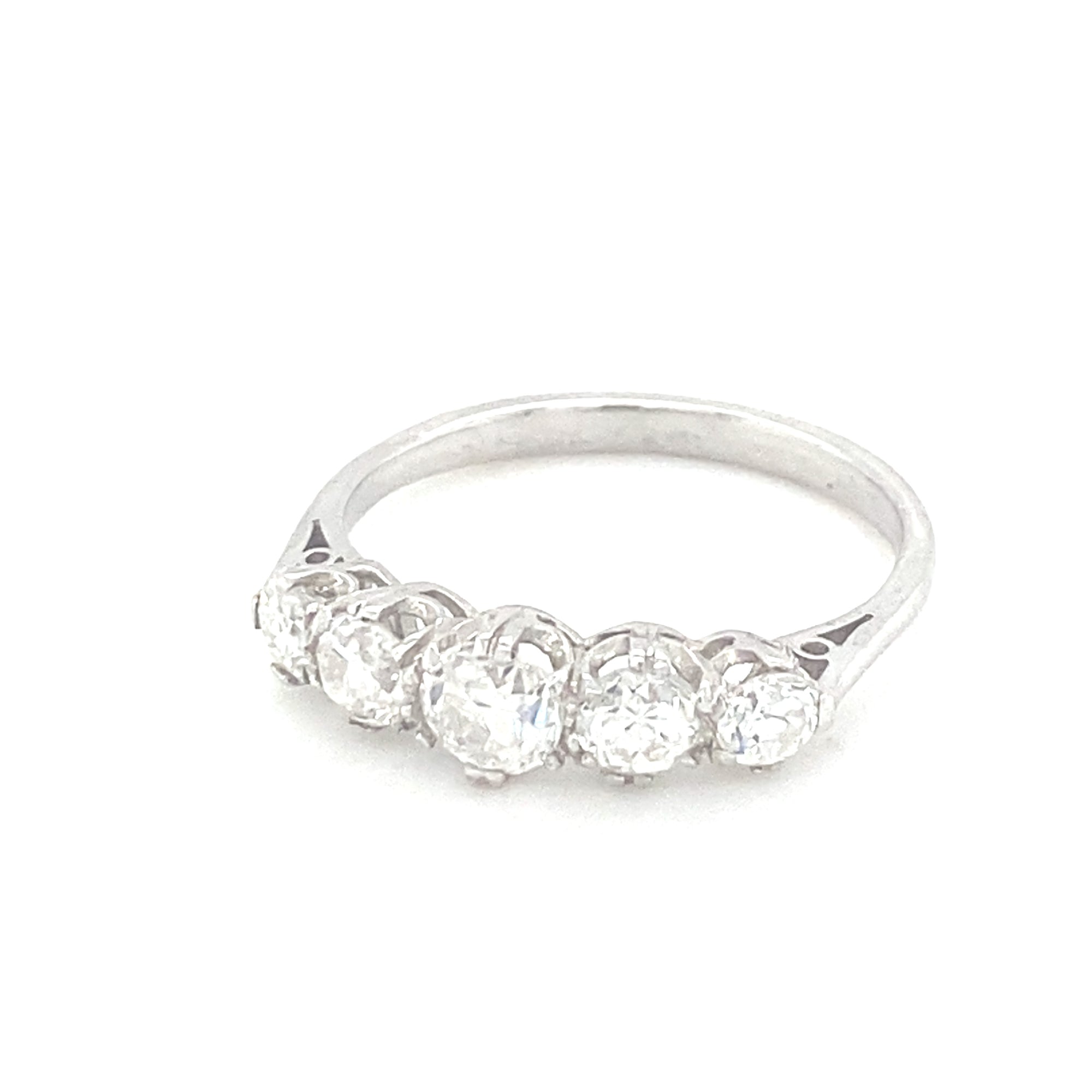 Five Stone Diamond Platinum Ring