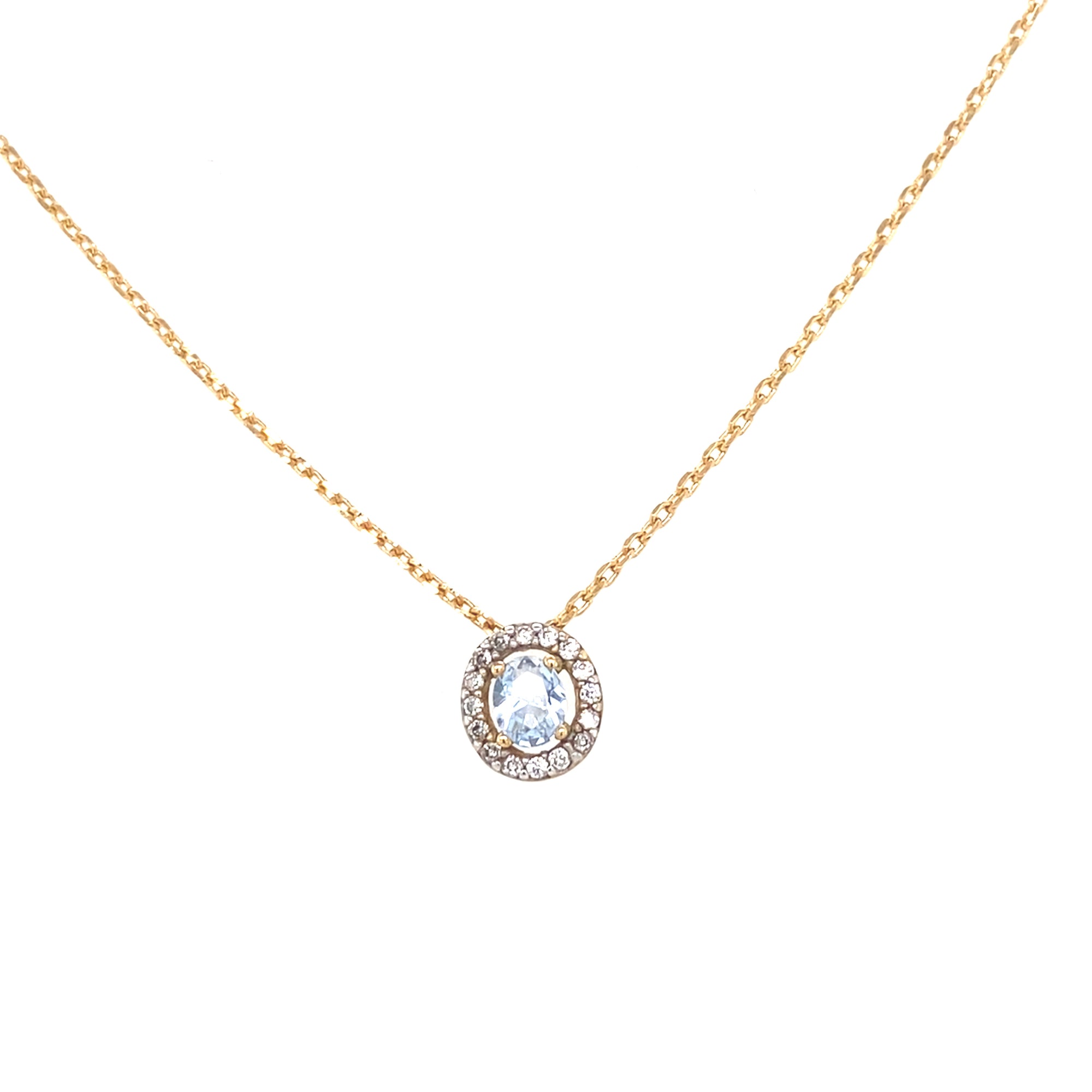 Gold Filled Pendant withLight Blue Stone