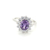 Sterling Silver Amethyst Colour Cluster Ring