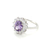 Sterling Silver Amethyst Colour Cluster Ring