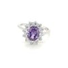 Sterling Silver Amethyst Colour Cluster Ring