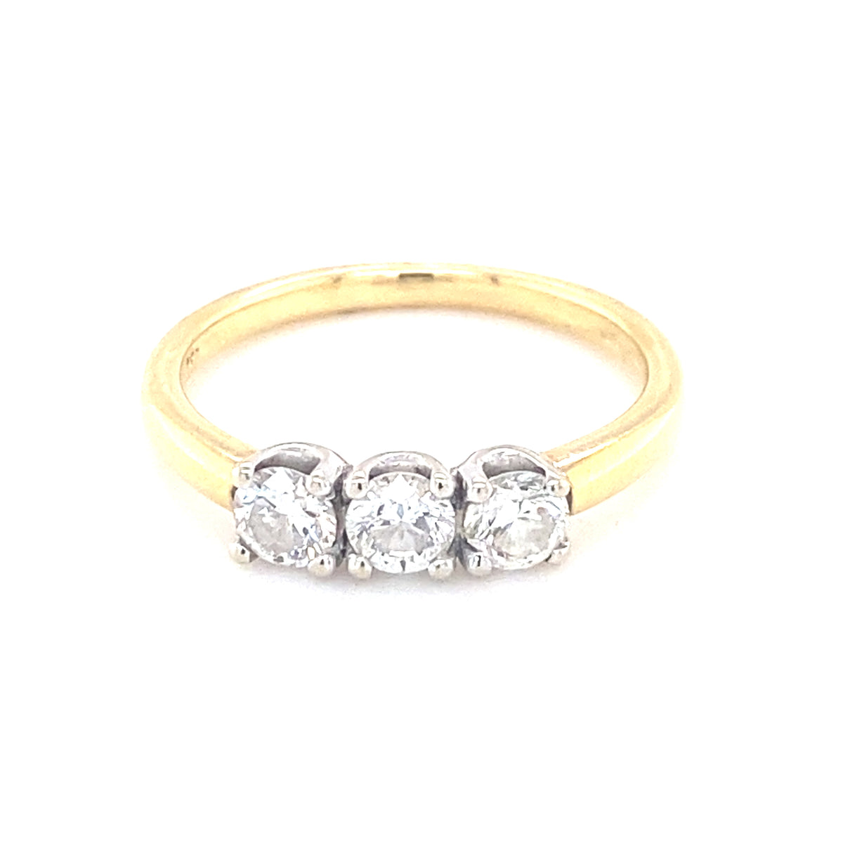 18kt Gold Three Stone Engagement Ring