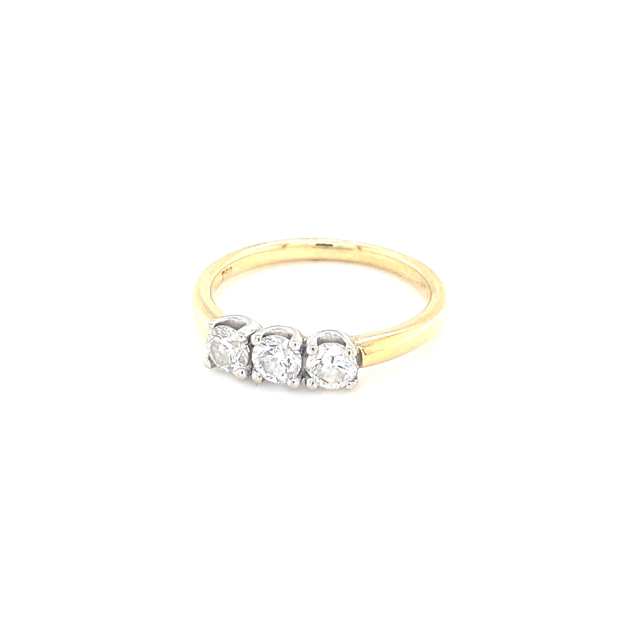 18kt Gold Three Stone Engagement Ring