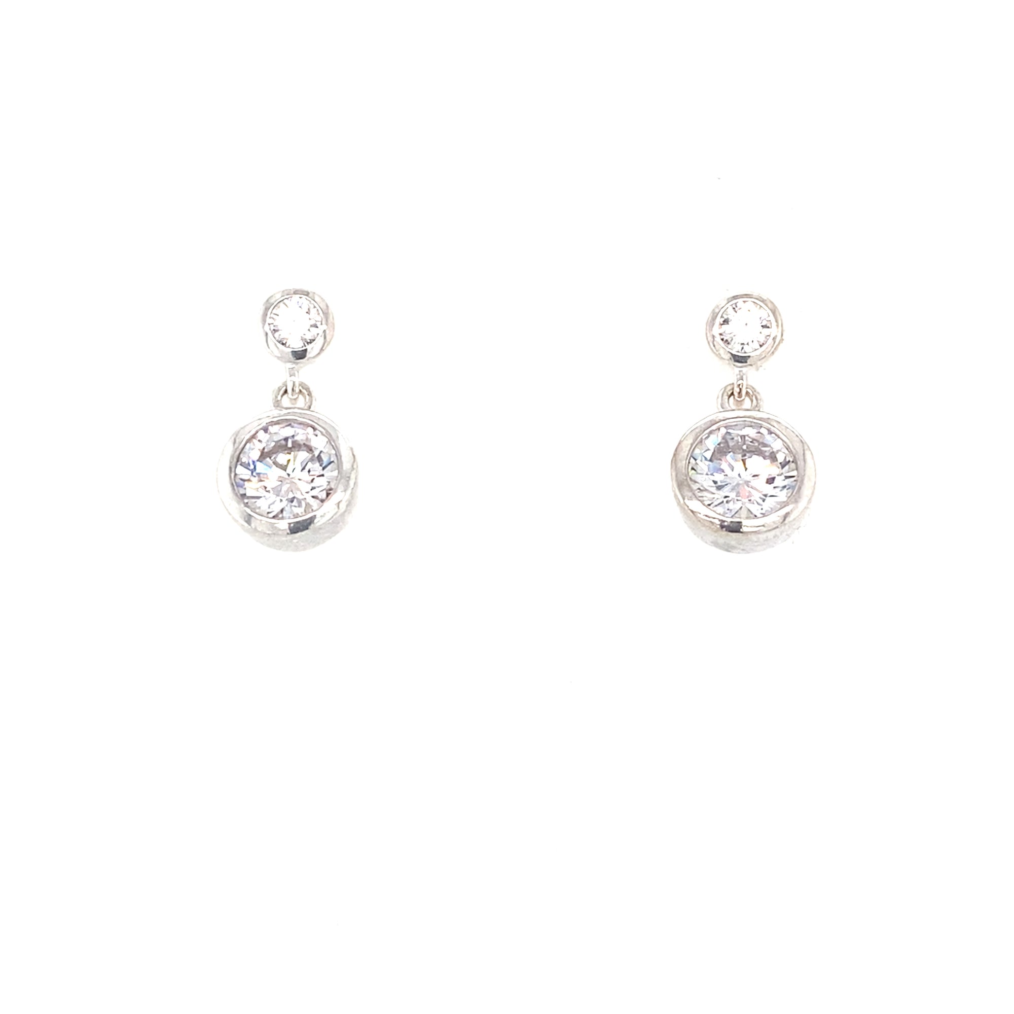Sterling Silver Clear Stone Earrings