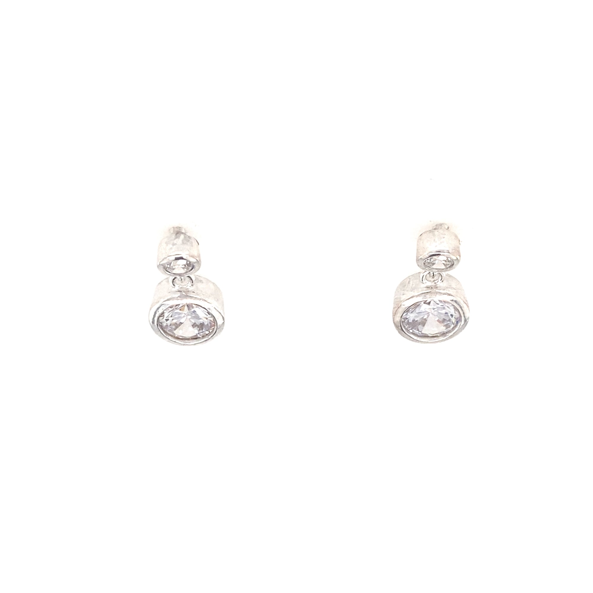 Sterling Silver Clear Stone Earrings