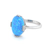 Sterling Silver Ring with the most Vibrant Blue Opal Style Stone