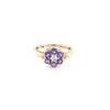 9kt Gold Amethyst and Diamond Flower Ring