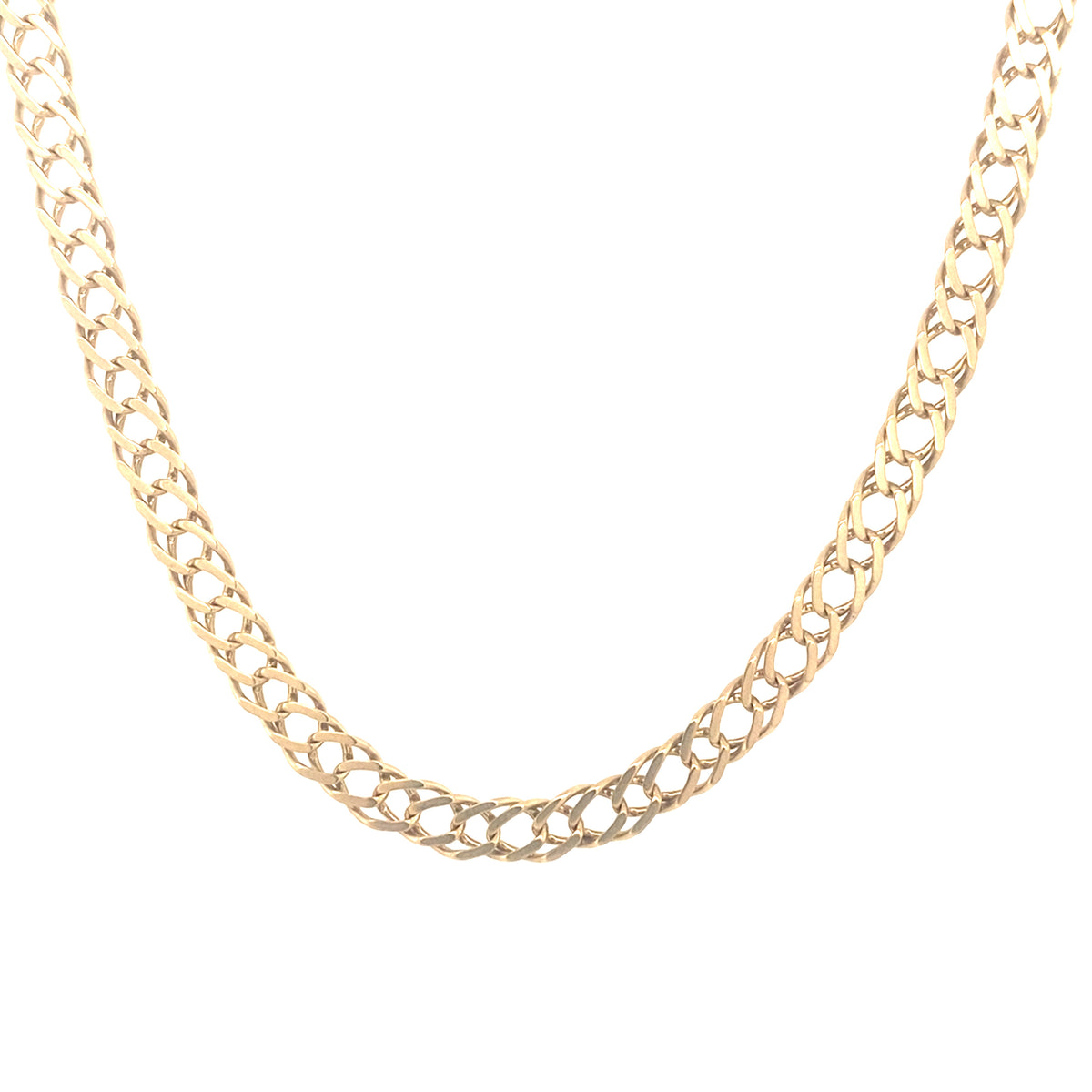 9kt Gold Flat Double Curb Chain