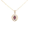 9kt Gold Pendant with Red Stone