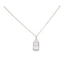 Sterling Silver Rectangular Clear Stone Pendant