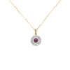 9kt Gold Diamond &amp; Ruby Pendant