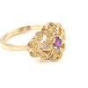 9kt Gold Antique Filigree Ring with Ruby &amp; Diamonds