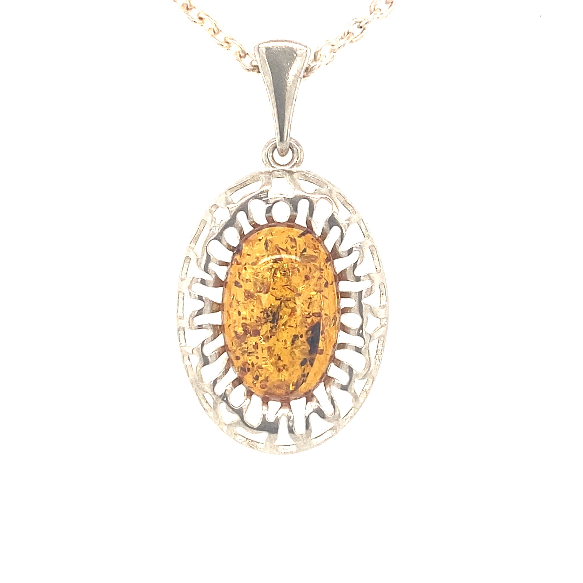 Sterling Silver Amber PendantStunning