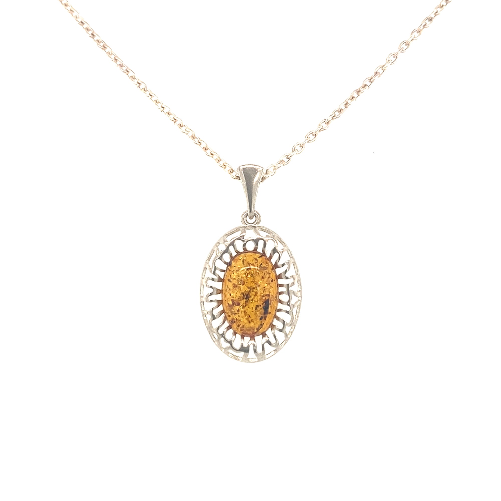 Sterling Silver Amber PendantStunning