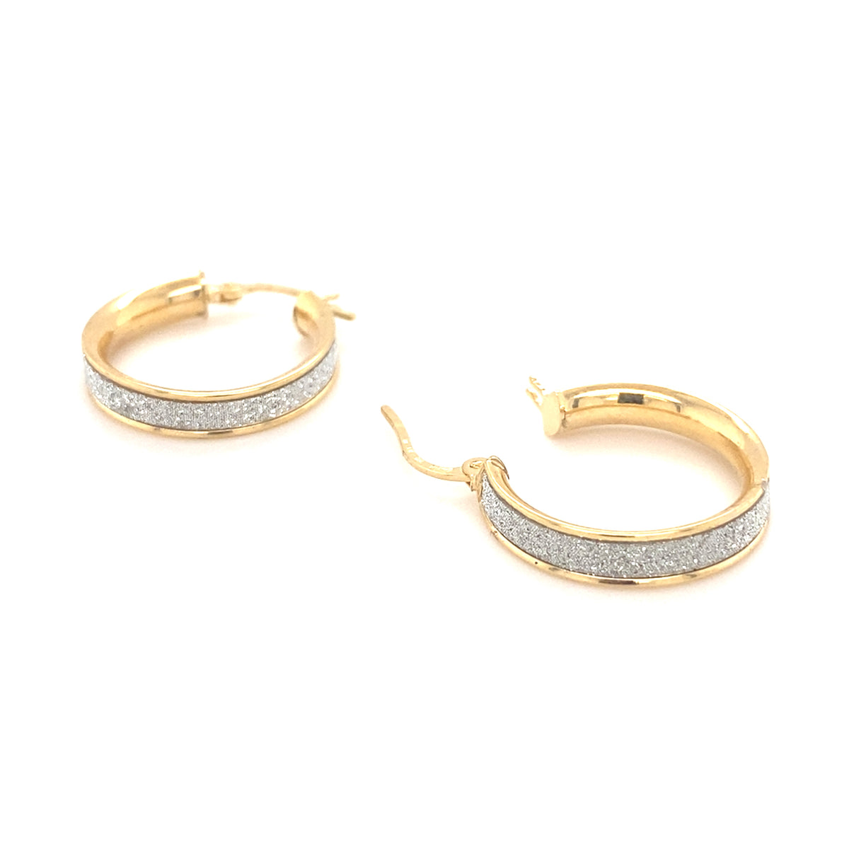 9kt Gold Hoops with Pave Crystals