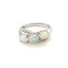 14kt White Gold Opal &amp; Diamond Ring