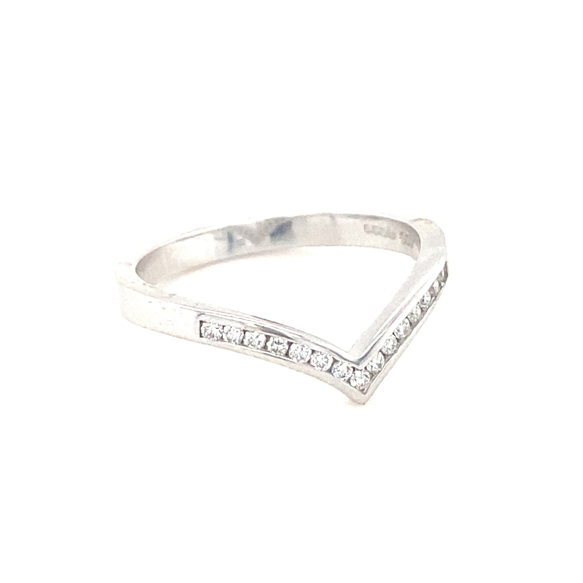 9kt White Gold Diamond Wishbone Ring