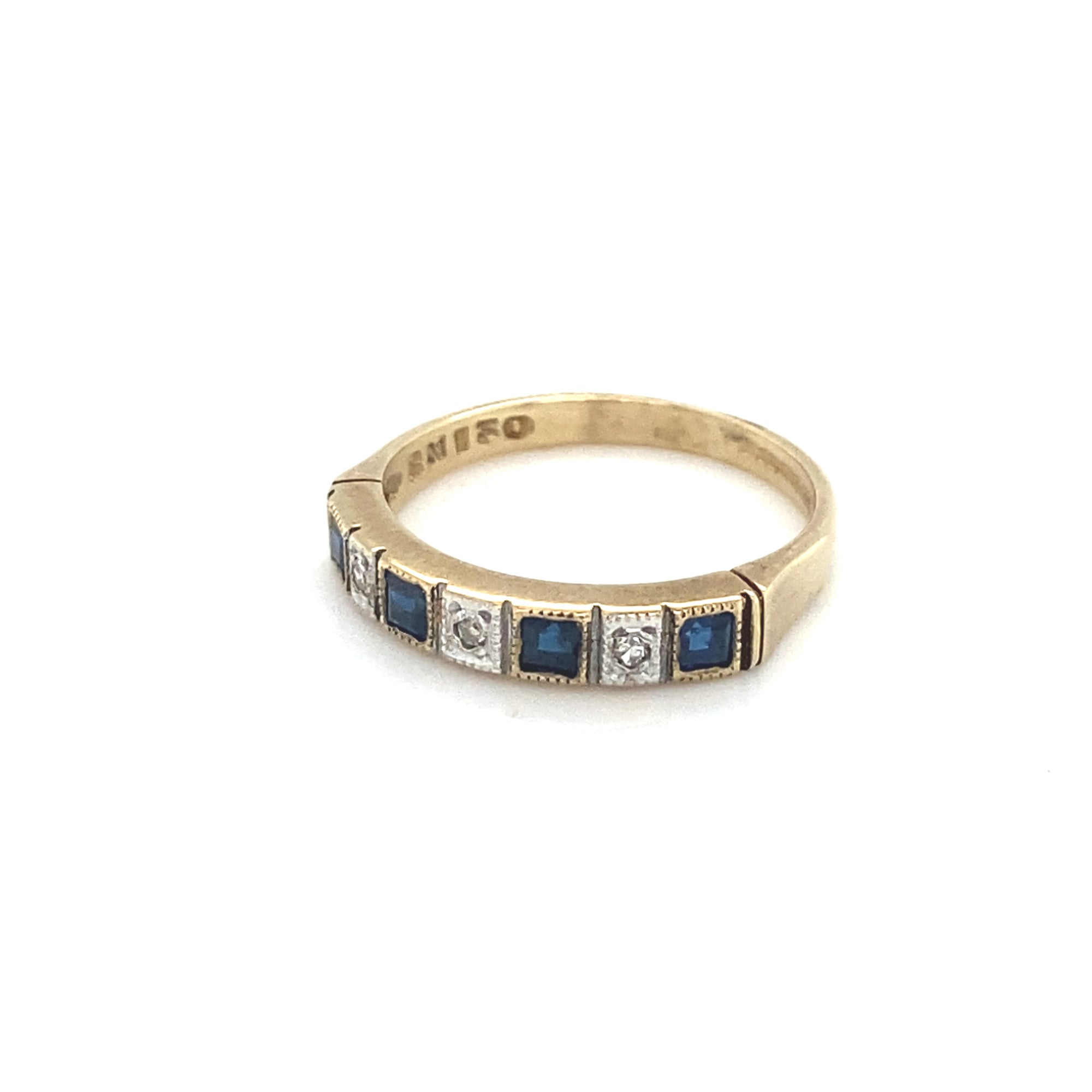 9kt Gold Sapphire &amp; Diamond Ring