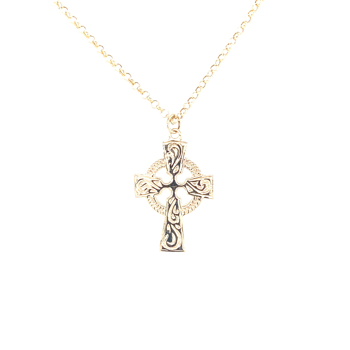 9kt Gold Celtic Cross and Chain