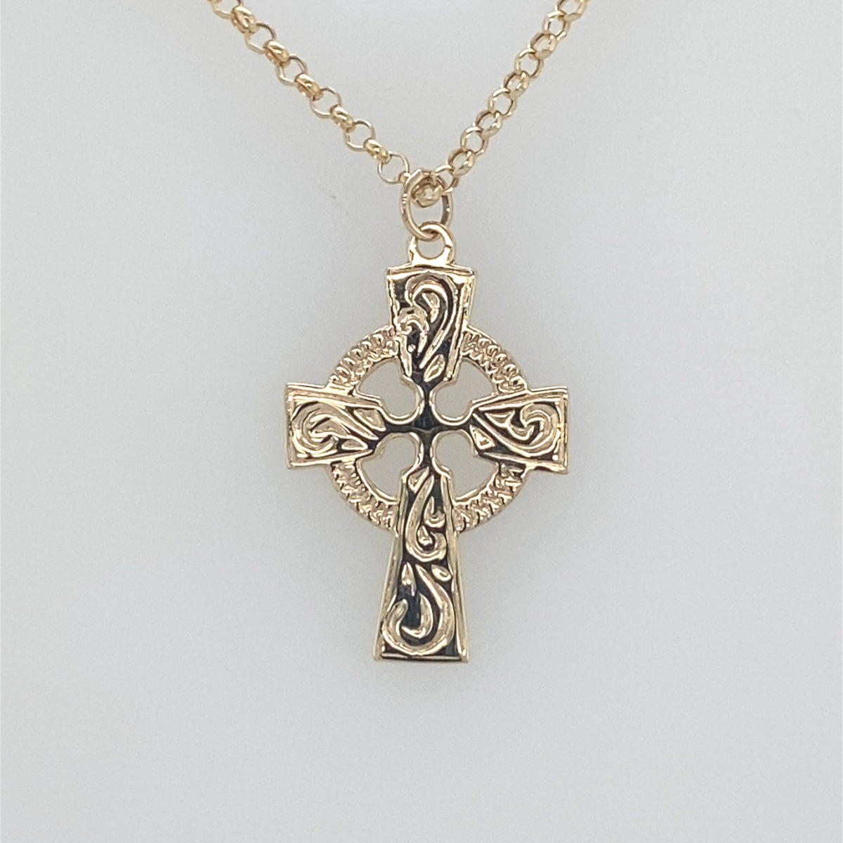9kt Gold Celtic Cross and Chain