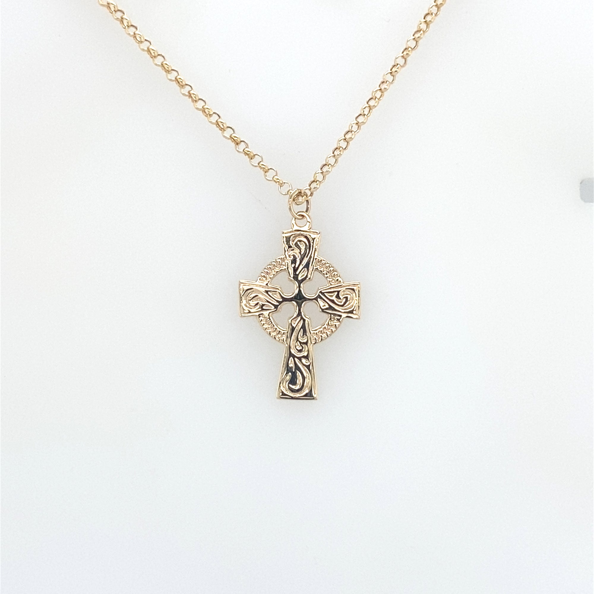 9kt Gold Celtic Cross and Chain