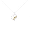 Sterling Silver Stone set Heart Pendant with Two Small Hearts