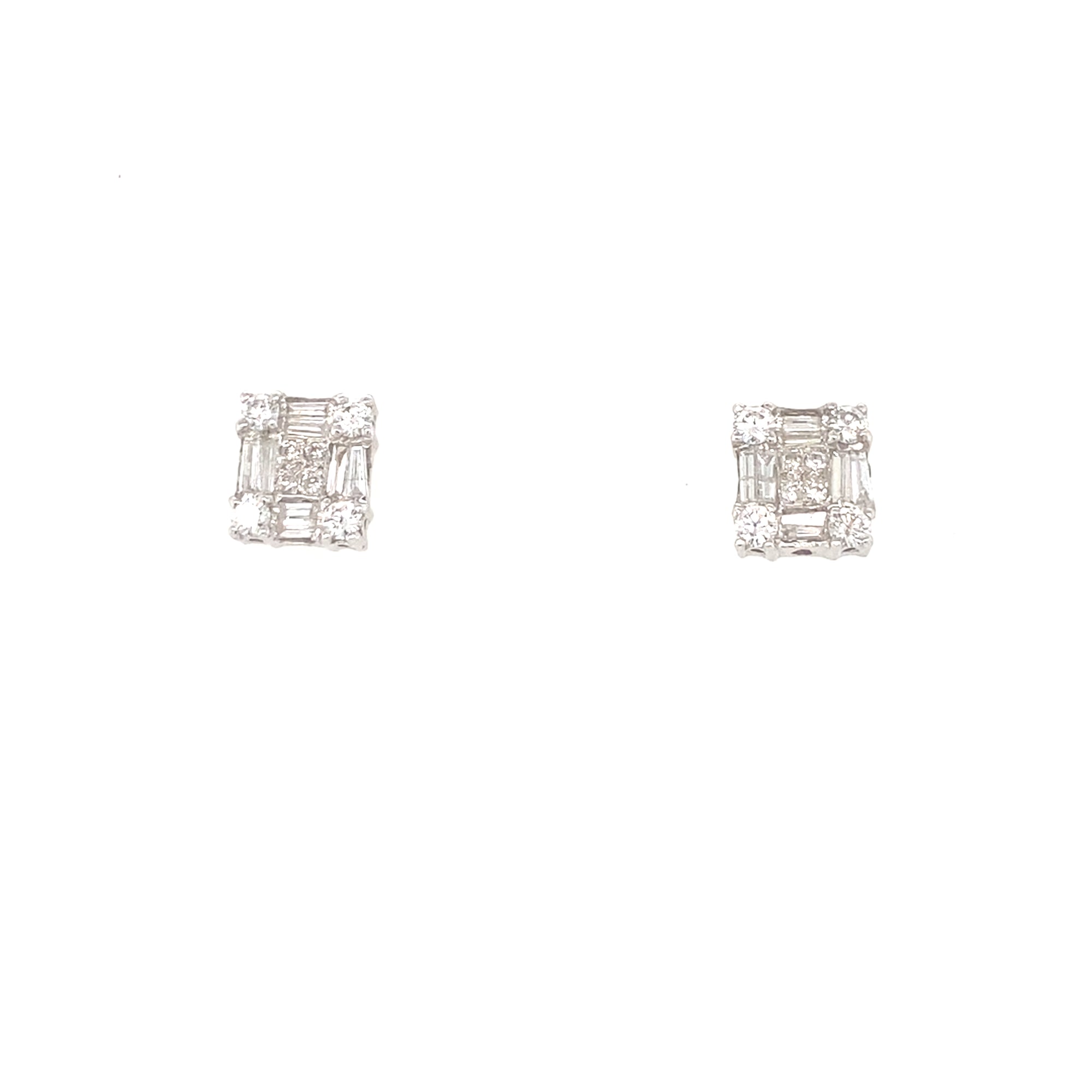 18kt White Gold Diamond Earrings
