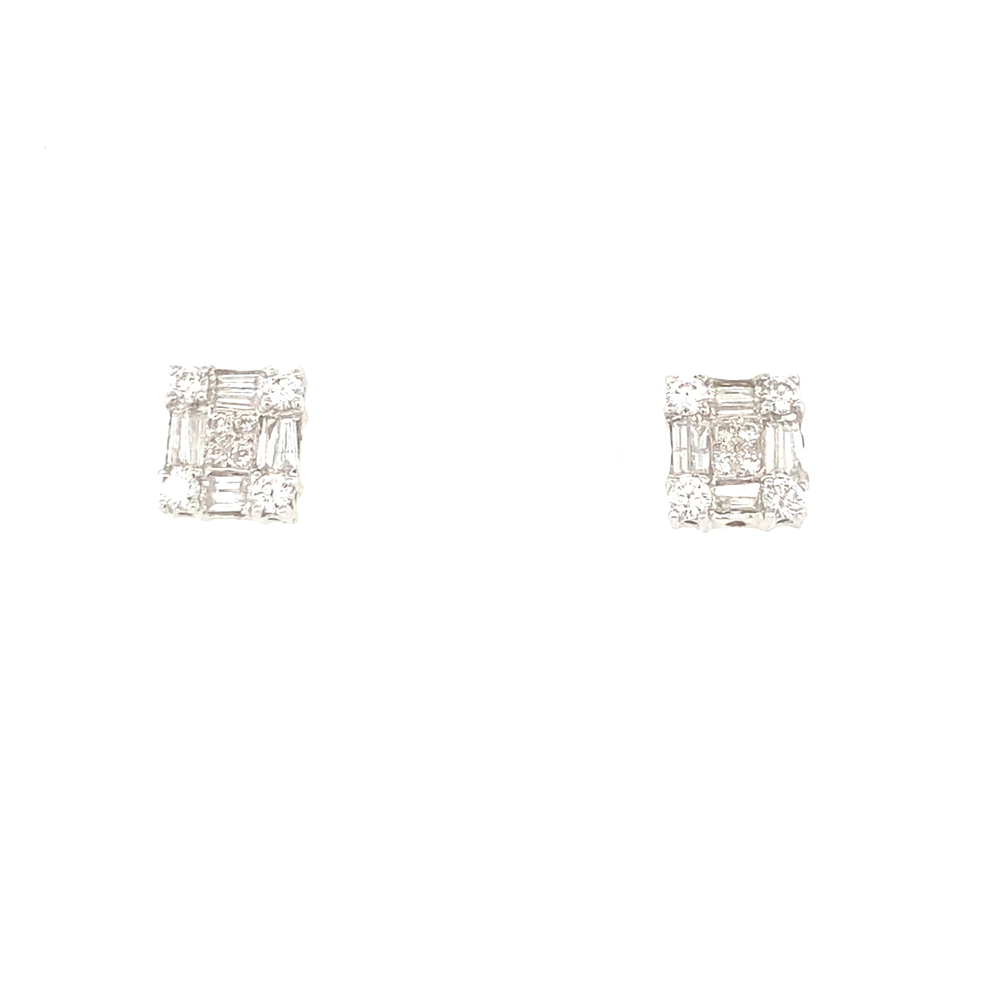 18kt White Gold Diamond Earrings