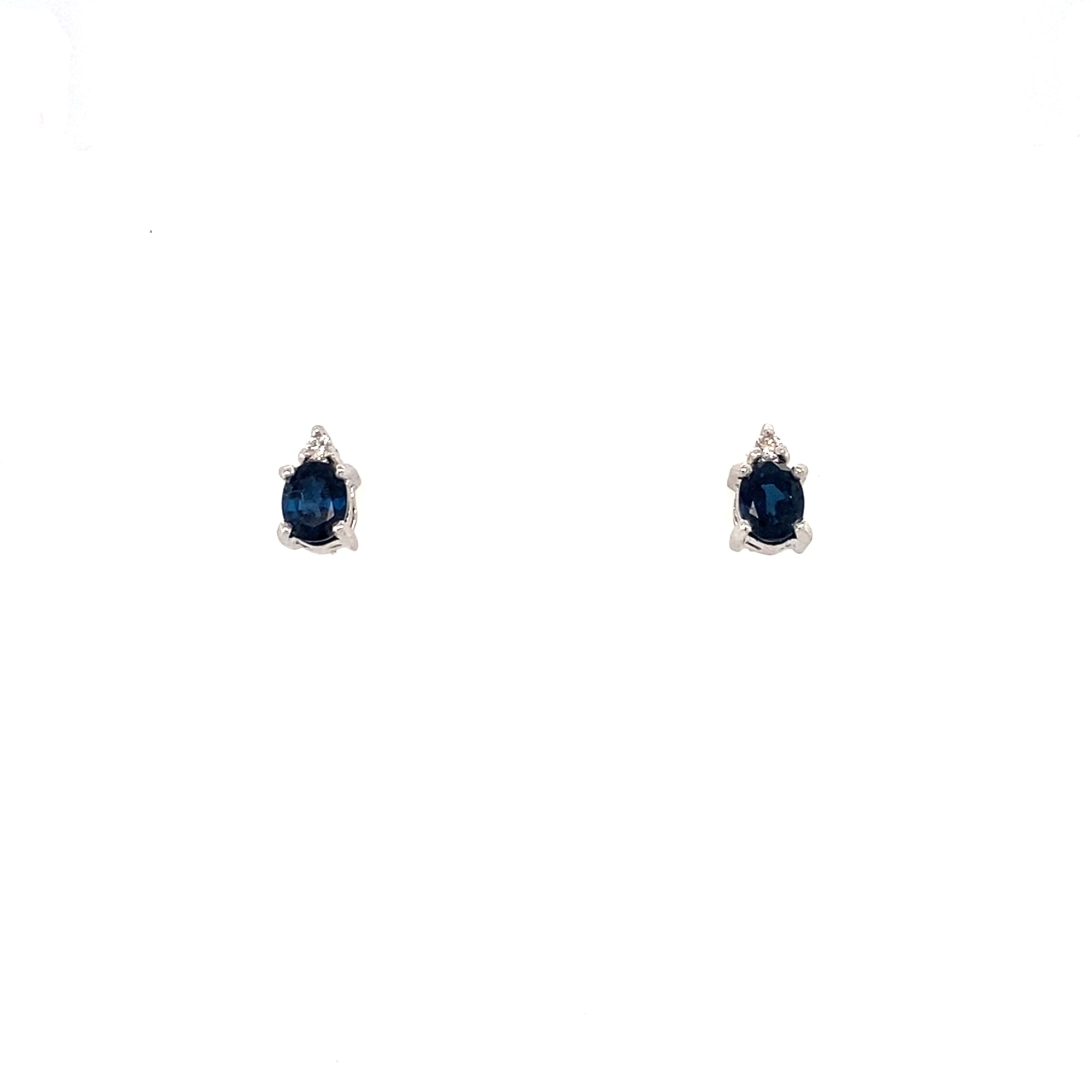 18kt White Gold Sapphire &amp; Diamond Earrings