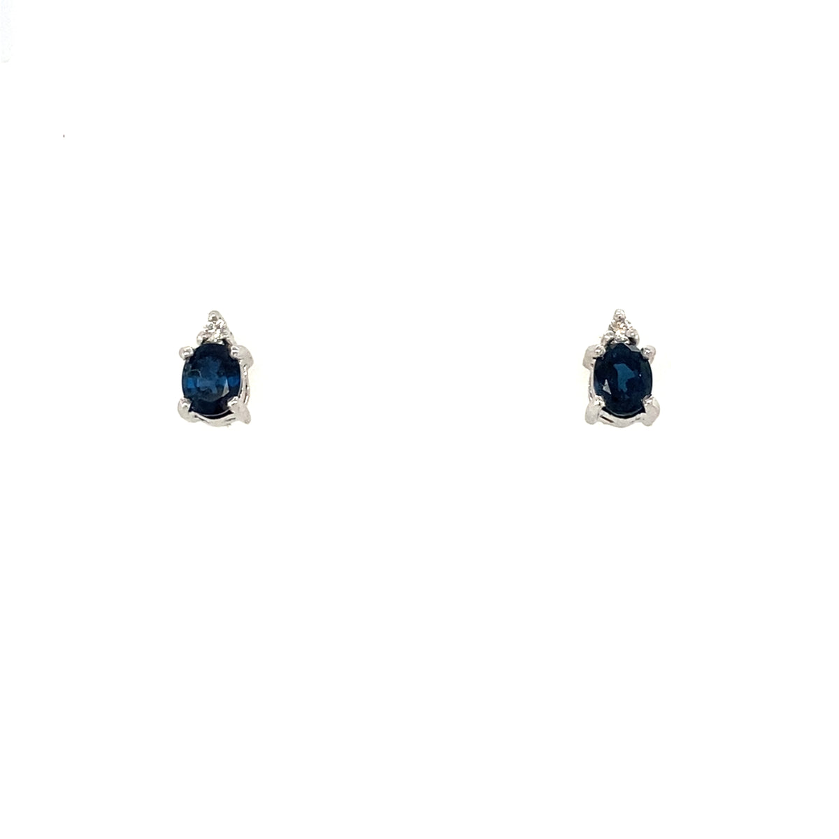 18kt White Gold Sapphire &amp; Diamond Earrings