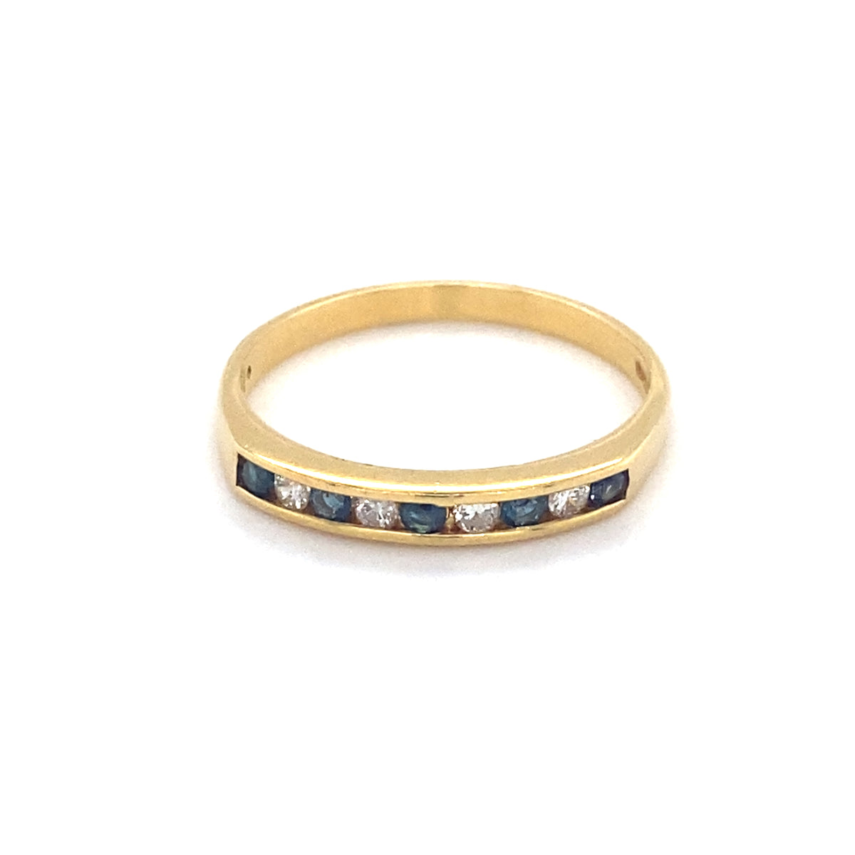 18kt Gold Sapphire &amp; Diamond Ring