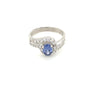 Sterling Silver Twist Effect Ring with Blue Stone