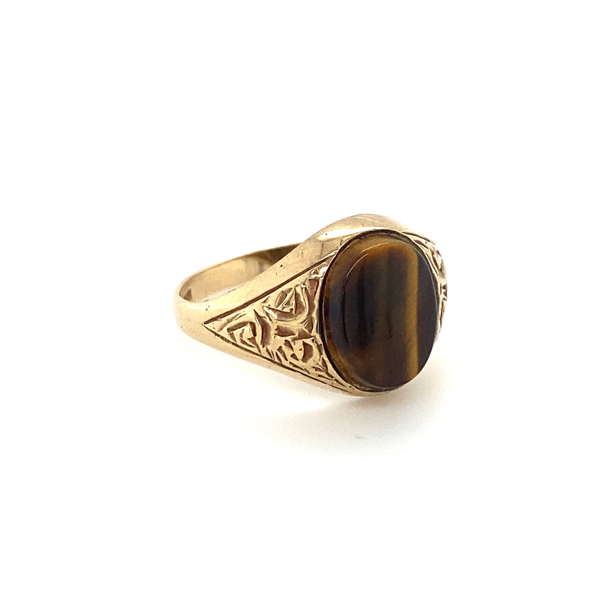 9kt Gold Tiger Eye Ring
