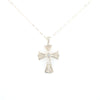 9kt Gold Cross with a clear stone and Trinity Knot Symbols