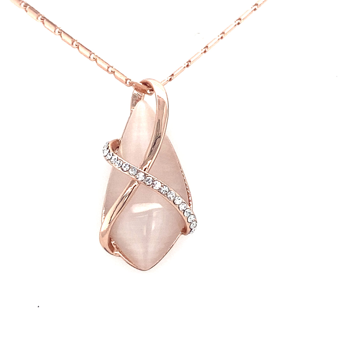 Rose Gold Colour Pendant with Fab stone