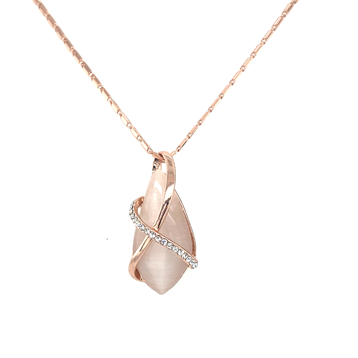 Rose Gold Colour Pendant with Fab stone