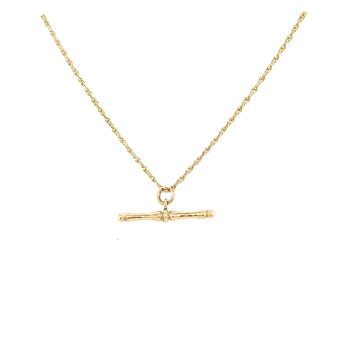 9kt Gold T Bar and Chain