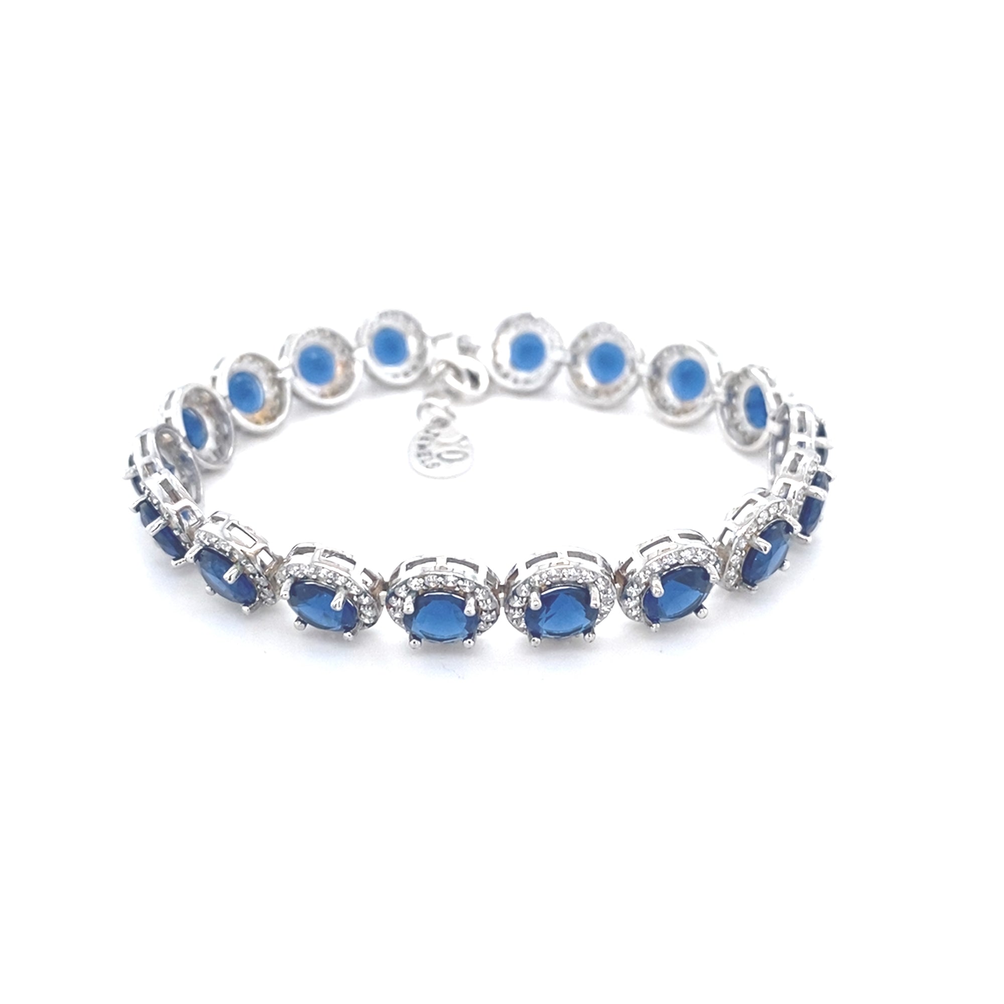 Sterling Silver Bracelet with Blue Stones